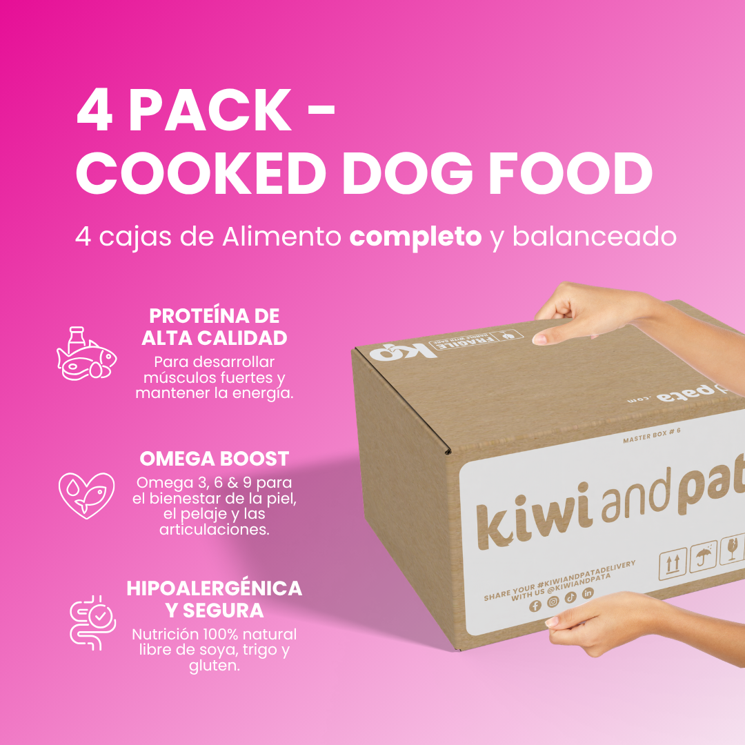 Pack X4 Surtido Premium De Alimento Natural Cocido Para Perros | Cooked Dog Food