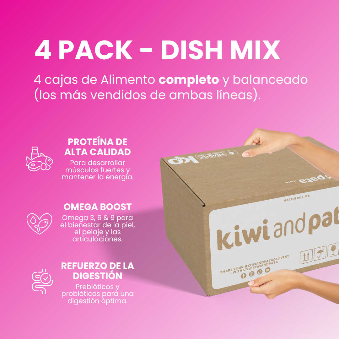 PACK x4 Variedad de Recetas Naturales Cocidas para Perros | Dish Mix