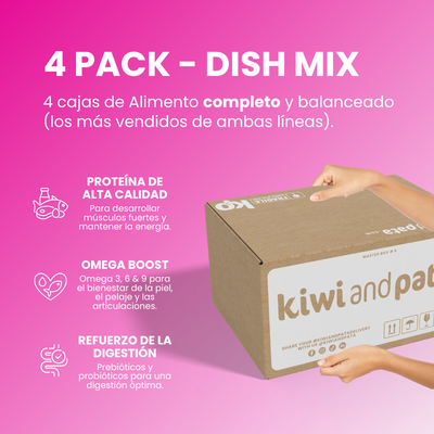 PACK x4 Variedad de Recetas Naturales Cocidas para Perros | Dish Mix