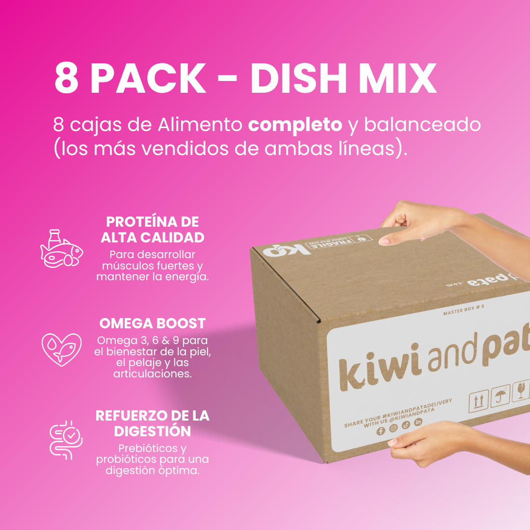 Pack X8 Variedad De Recetas Naturales Cocidas Para Perros | Dish Mix