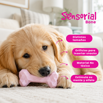 Juguete Interactivo Mordedor para Perros - Pink Bone | Sensorial Bone