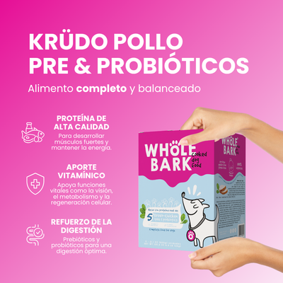 Alimento Natural Cocido Premium de Pollo para Perros | Cooked Dog Food - Krüdo