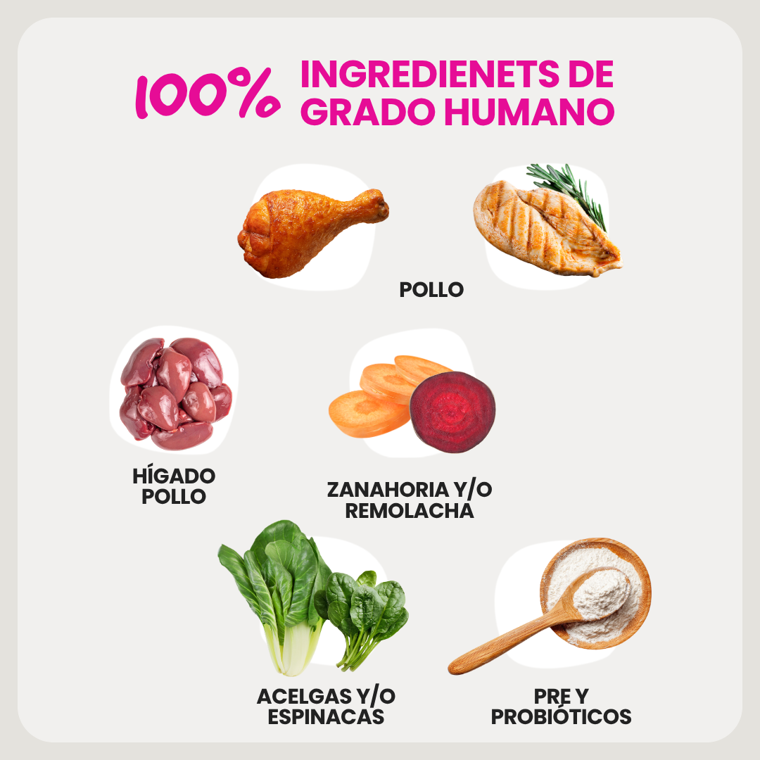 Alimento Natural Cocido Premium de Pollo para Perros | Cooked Dog Food - Krüdo