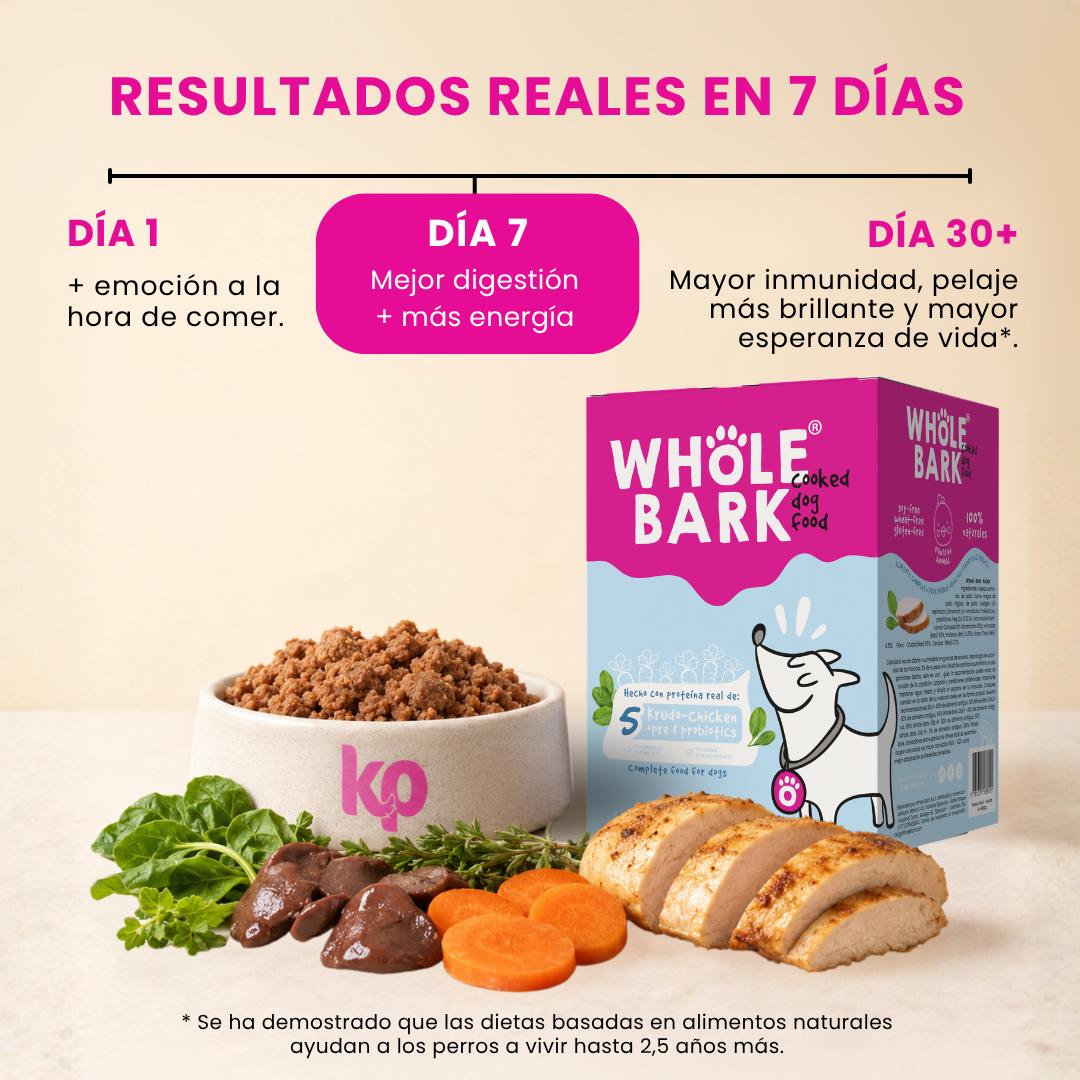 Alimento Natural Cocido Premium de Pollo para Perros | Cooked Dog Food - Krüdo