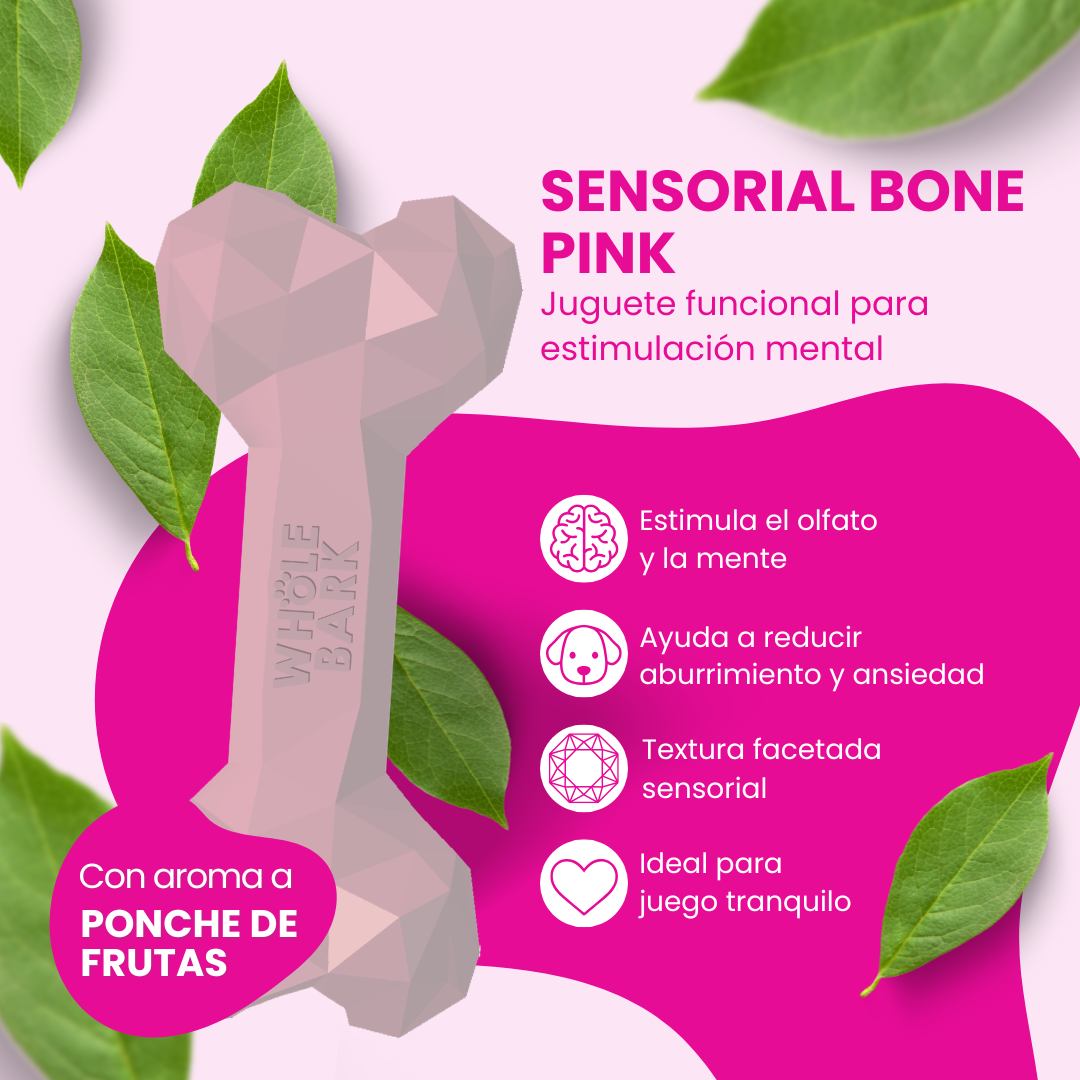 Juguete Interactivo Mordedor para Perros - Pink Bone | Sensorial Bone