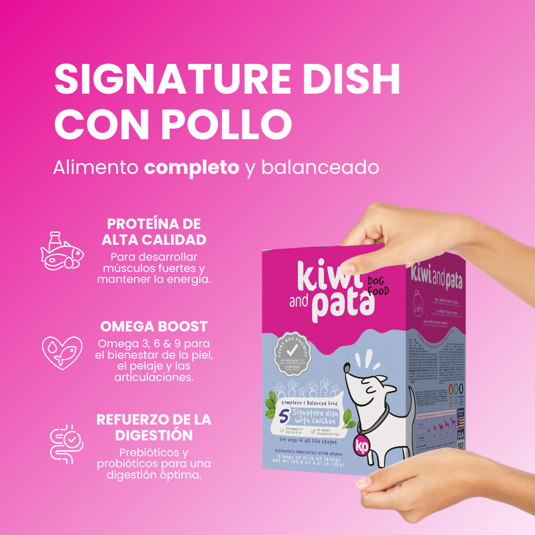 Alimento Natural Cocido Súper Premium con Pollo para Perros | Signature Dish with Chicken