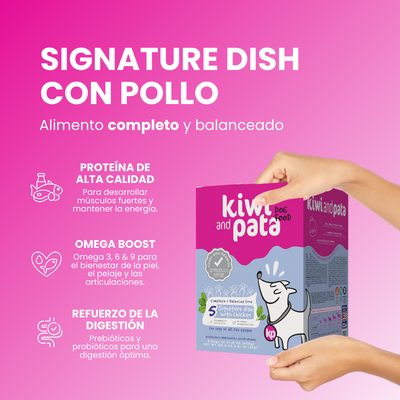 Alimento Natural Cocido Súper Premium con Pollo para Perros | Signature Dish with Chicken