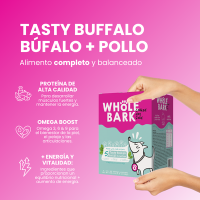 Alimento Natural Cocido Premium con Búfalo para Perros | Cooked Dog Food - Tasty Buffalo