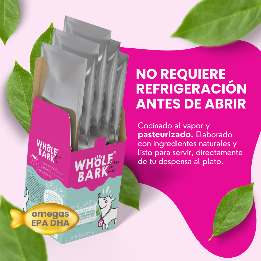 Alimento Natural Cocido Premium con Búfalo para Perros | Cooked Dog Food - Tasty Buffalo