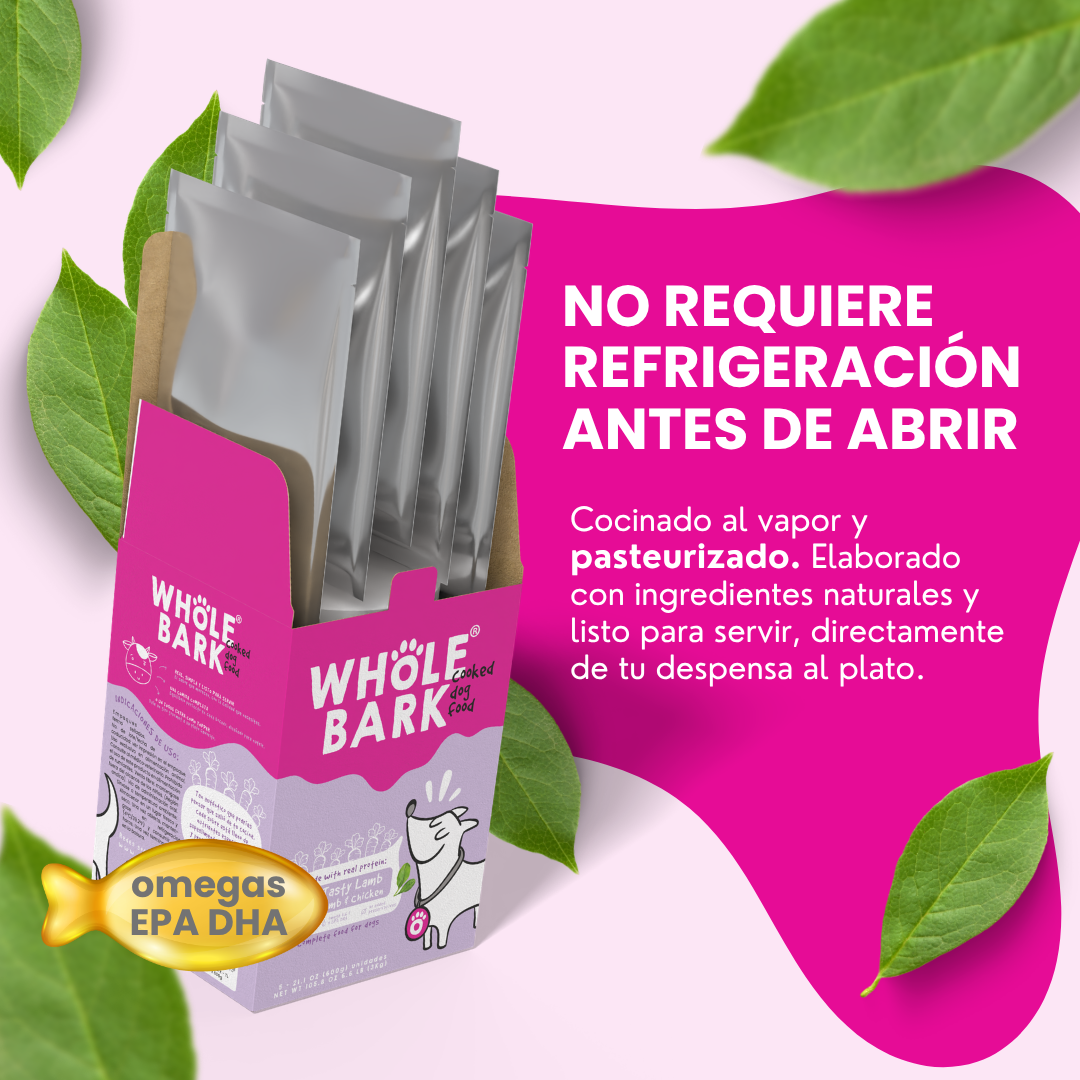 Alimento Natural Cocido Premium con Cordero para Perros | Cooked Dog Food - Tasty Lamb