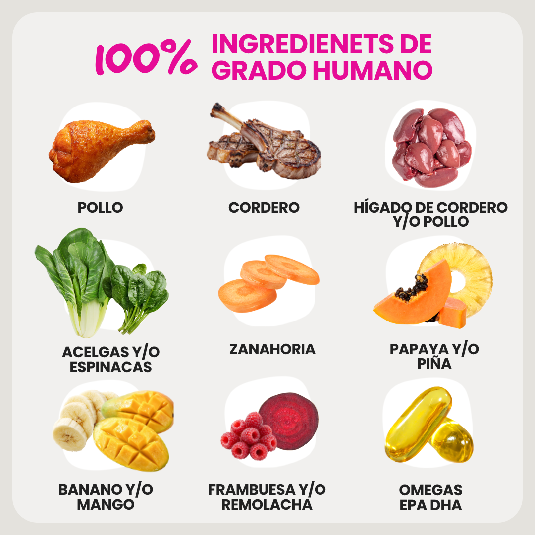 Alimento Natural Cocido Premium con Cordero para Perros | Cooked Dog Food - Tasty Lamb